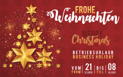 business holiday 21.12.2020 – 08.01.2021